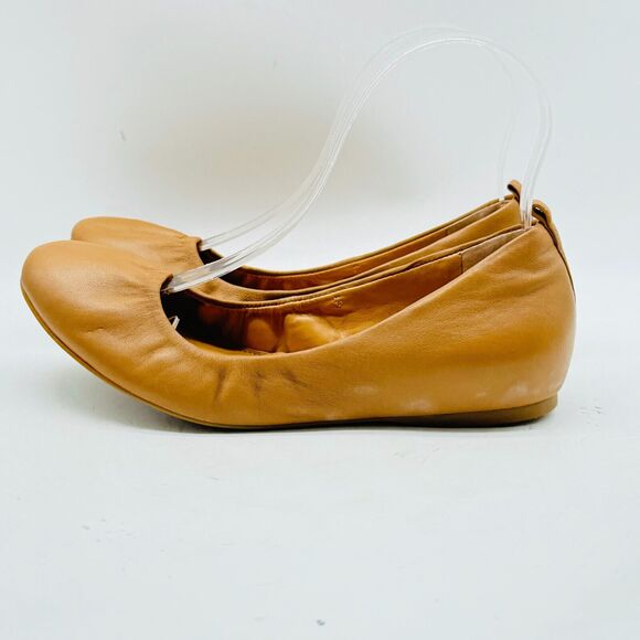 J Crew Ballet Flats Womens 7 Nude Brown Leather Cece Casual Slip On Shoes Core - Picture 2 of 11